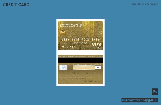 Kuwait Commercial Bank Visa Goldkarte – Beispielvorschau